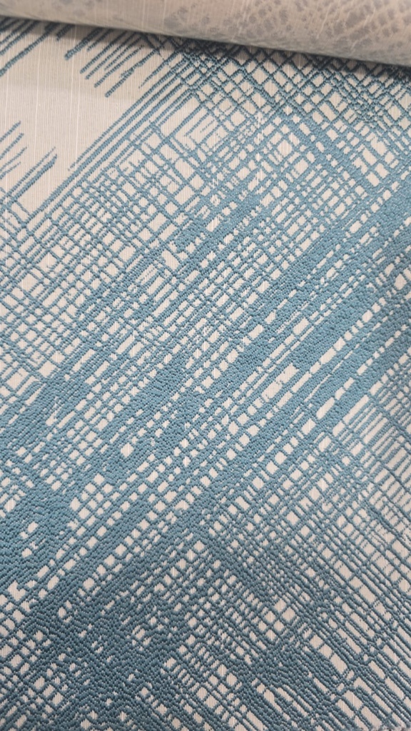 River Fabric Filius Azzure Modern Diagonal-Stripe 72% Polyester / 28% Linen Curtain Fabric – 280 cm Wide, 285 GSM