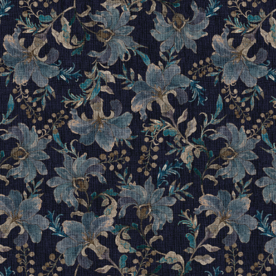 Silkhouse Bloomingdale - Balmoral Botanical Dual-Purpose Fabric in Indigo (280cm Wide)