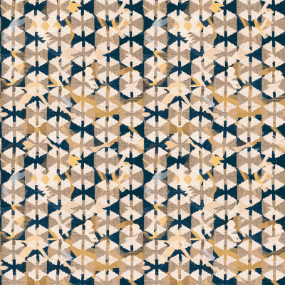 Silkhouse Borneo - Henri Abstract Geometric Dual-Purpose Fabric in The Blues (280cm Wide)