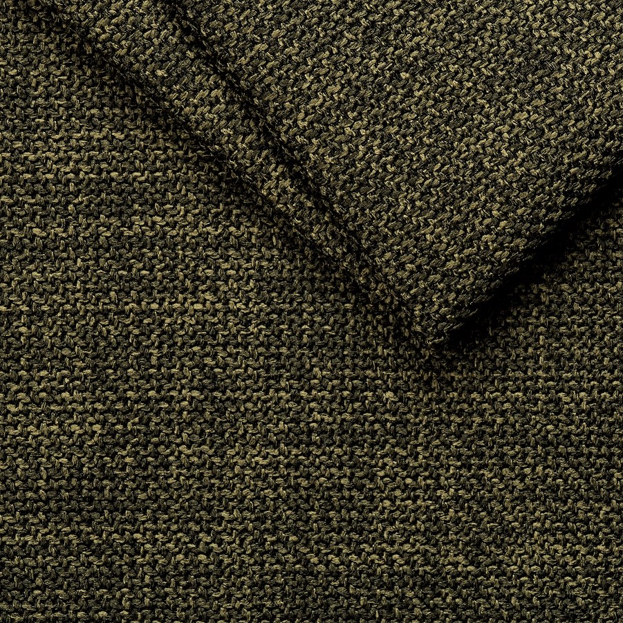 Studio Fjord Olive Textured Plain Upholstery Fabric (145cm Wide)