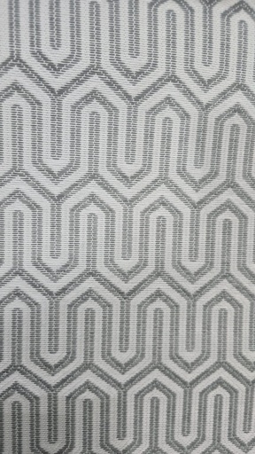 River Fabric Hemingway Pewter Chevron-Interlock 100% Polyester Curtain Fabric – 280 cm Wide, 190 GSM