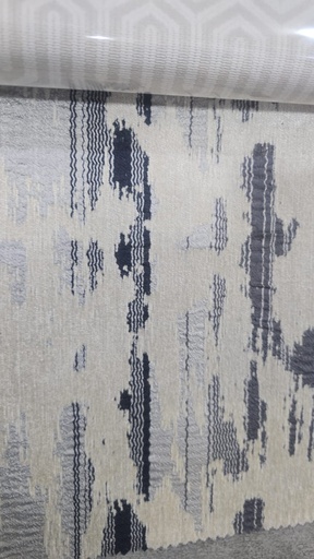 River Fabric Sophie Stone Abstract Vertical-Streak 35% Polyester / 65% Linen Curtain Fabric – 280 cm Wide, 330 GSM
