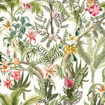 Silkhouse Borneo - Ecuador Toronto Botanical Dual-Purpose Fabric in Linen (280cm Wide)