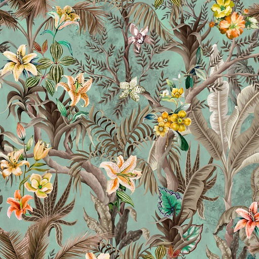 Velvet Fever Ecuador Mint Digitally Printed Velvet (140cm Wide)